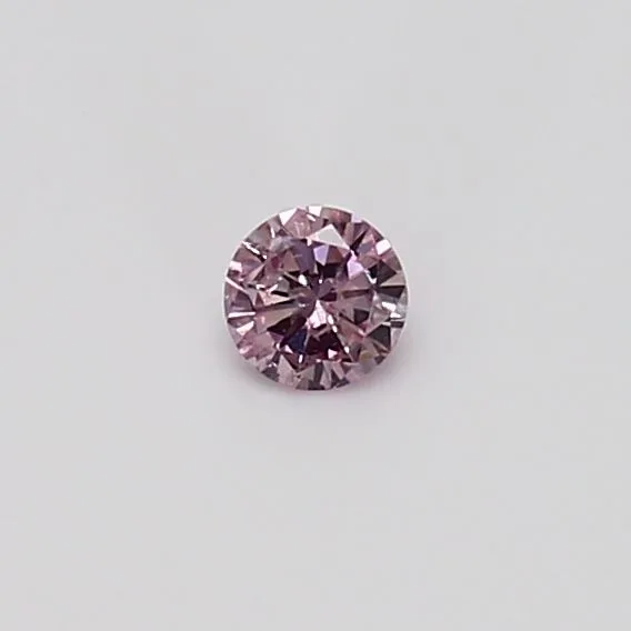 0.12 Carat Round Fancy Intense Purple Pink SI2 Natural Diamond
