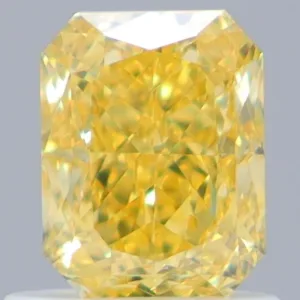 1 Carat Radiant Fancy Intense Yellow VS2 Natural Diamond