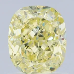 1.37 Carat Cushion Brilliant Fancy Yellow VS1 Natural Diamond