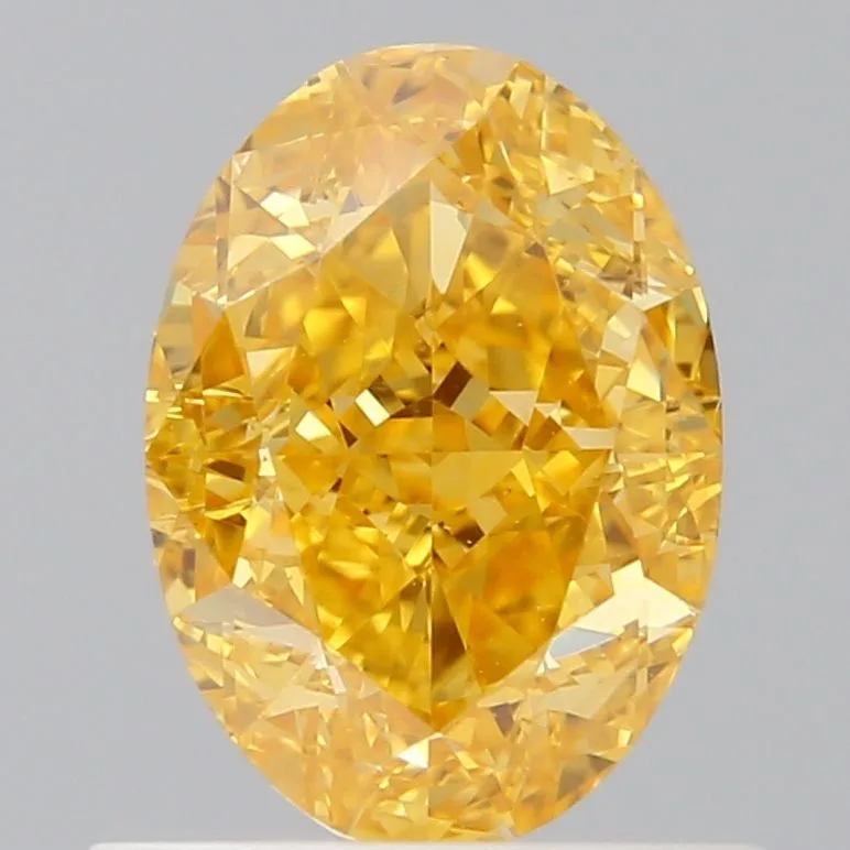 1.02 Carat Oval Fancy Vivid Orange Yellow VS1 Natural Diamond