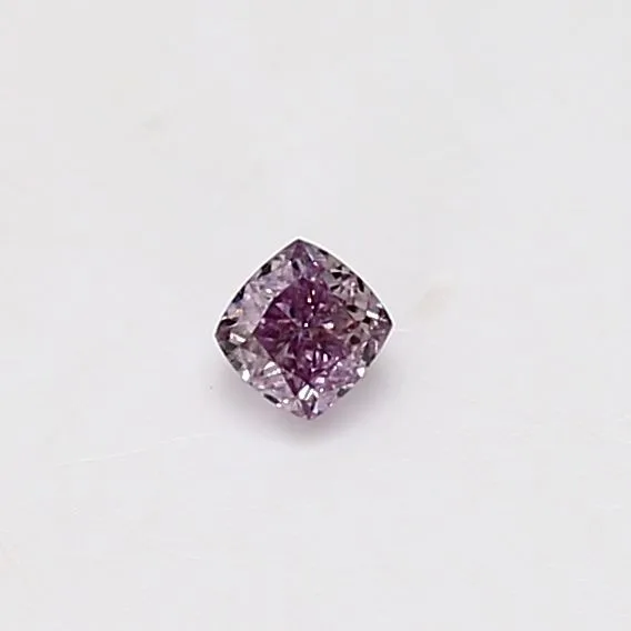 0.13 Carat Cushion Brilliant Fancy Pink Purple Natural Diamond
