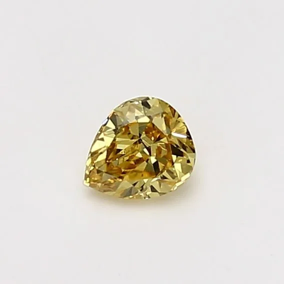 0.32 Carat Pear Fancy Vivid Yellow VS2 Natural Diamond