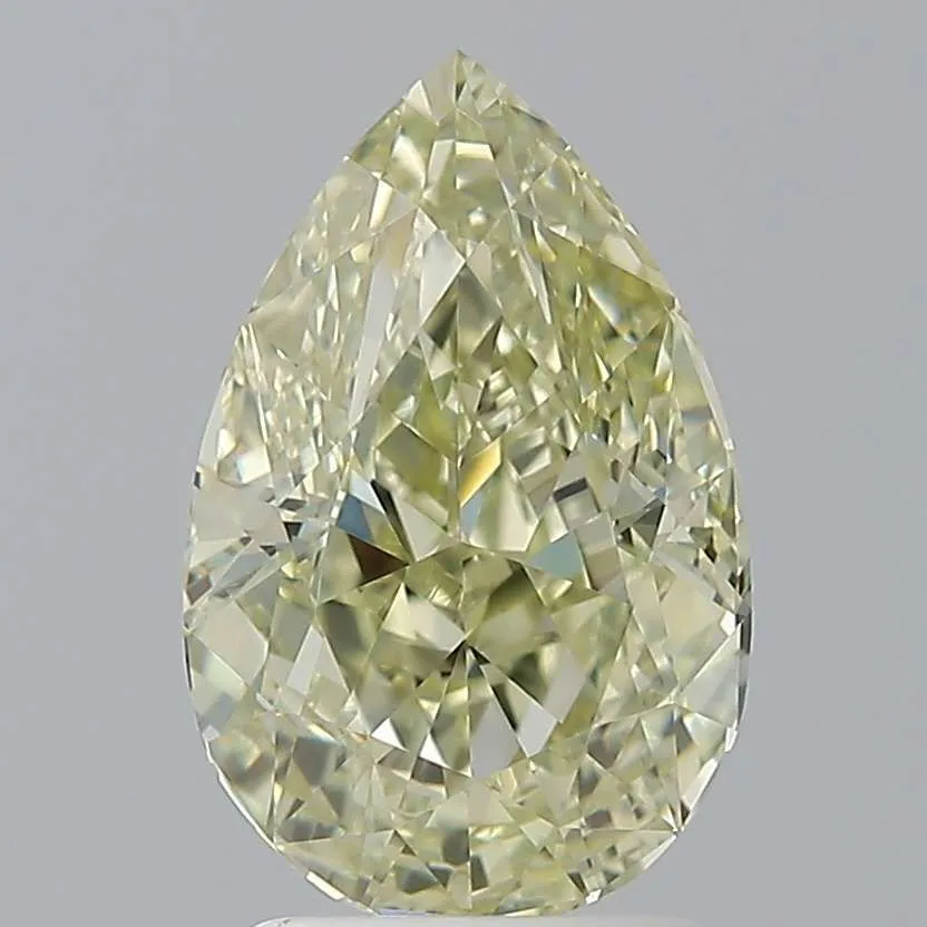2.51 Carat Pear Fancy Yellow VVS2 Natural Diamond