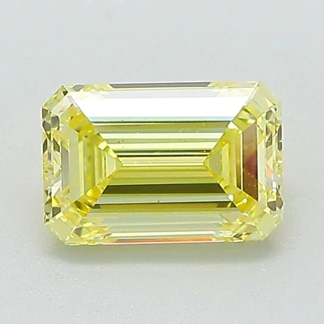 1.06 Carat Fancy Vivid Yellow VS1 EMERALD Lab Diamond