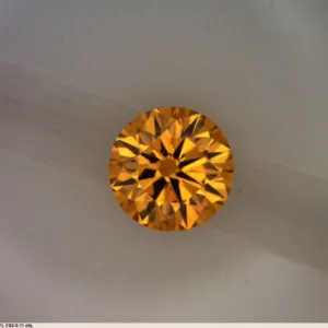 0.11 Carat Round Fancy Deep Orange Yellow Natural Diamond