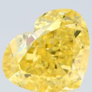 3.02 Carat Heart Fancy Vivid Yellow IF Natural Diamond