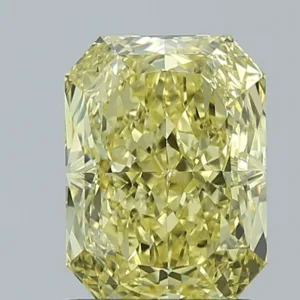 2 Carat Radiant Fancy Intense Yellow VS1 Natural Diamond