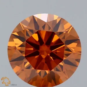 3.26 Carat Round Fancy Deep Orange VS1 Lab Diamond