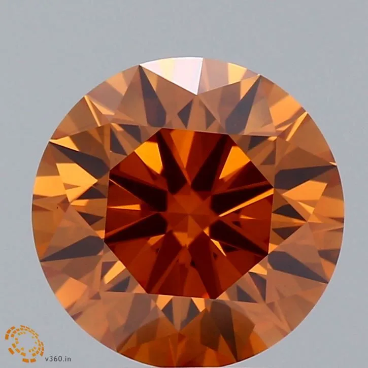 3.26 Carat Round Fancy Deep Orange VS1 Lab Diamond 1 3.26 Carat Round Fancy Deep Orange VS1 Lab Diamond