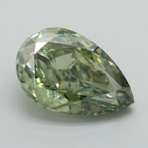 7.51 Carat Pear Fancy Vivid Green VS1 Lab Diamond