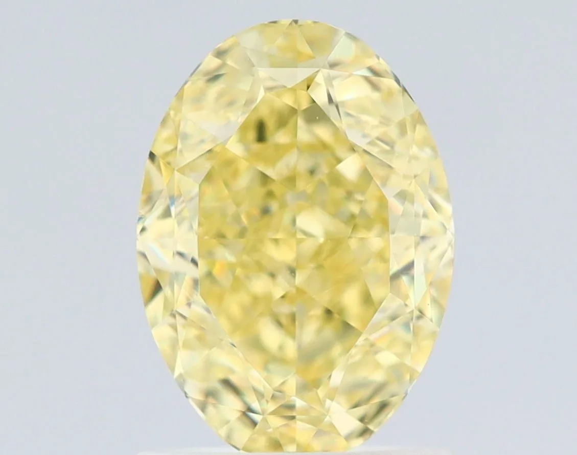 1.54 Carat Oval Fancy Yellow VS2 Natural Diamond 1 1.54 Carat Oval Fancy Yellow VS2 Natural Diamond