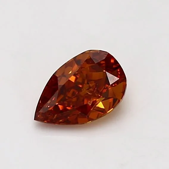 0.55 Carat Pear Fancy Deep Orange SI1 Natural Diamond