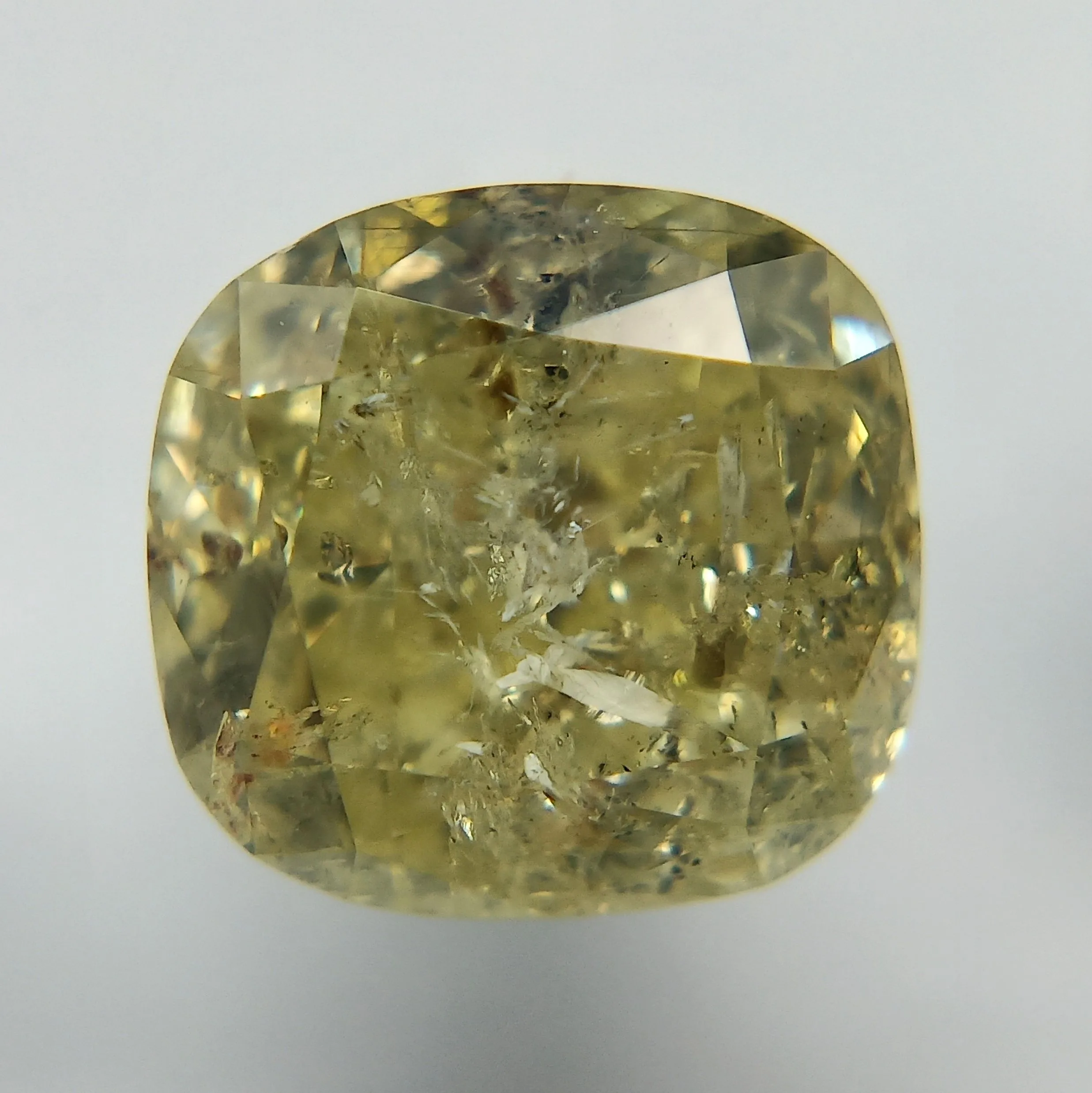 2.08 Carat Cushion Modified Fancy Yellow Natural Diamond