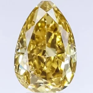 0.37 Carat Pear Fancy Deep Yellow Natural Diamond