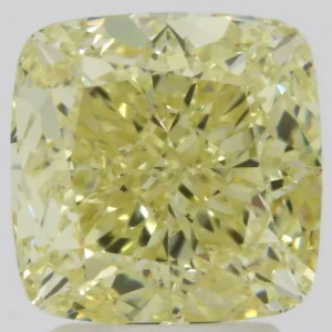 3 Carat Cushion Brilliant Fancy Intense Yellow VVS1 Natural Diamond
