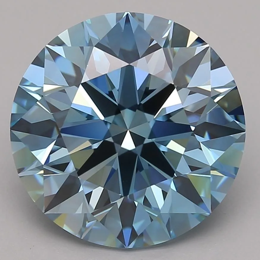 7.02 Carat Round Fancy Vivid Blue VVS1 Lab Diamond