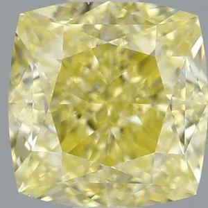 1 Carat Cushion Brilliant Fancy Yellow VS2 Natural Diamond