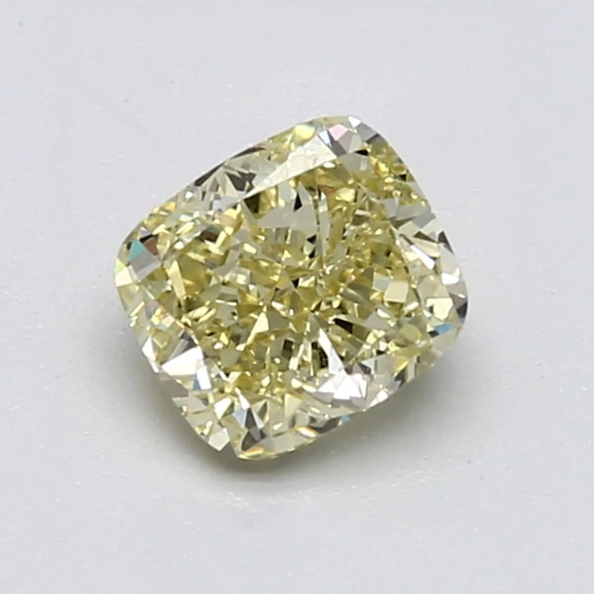 1.02 Carat Cushion Brilliant Fancy Intense Yellow VS2 Natural Diamond
