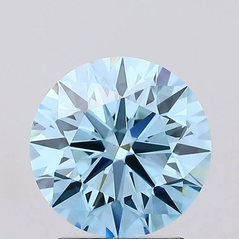 2.03 Carat Round Fancy Vivid Blue VS1 Lab Diamond