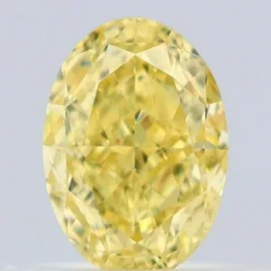 0.5 Carat Oval Fancy Intense Yellow VS2 Natural Diamond