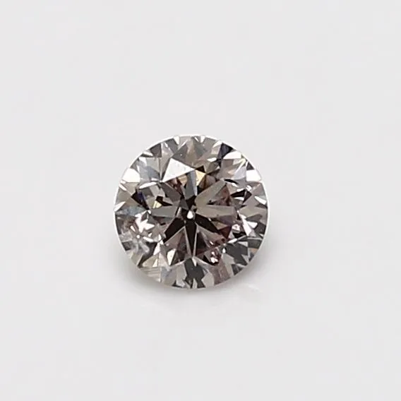 0.3 Carat Round Fancy Light Brown Pink I2 Natural Diamond