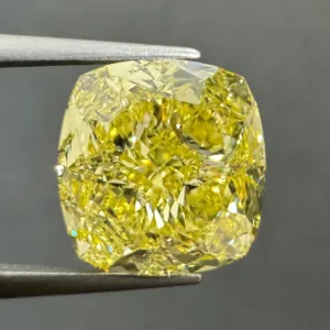 5.02 Carat Cushion Brilliant Fancy Intense Yellow VS1 Natural Diamond