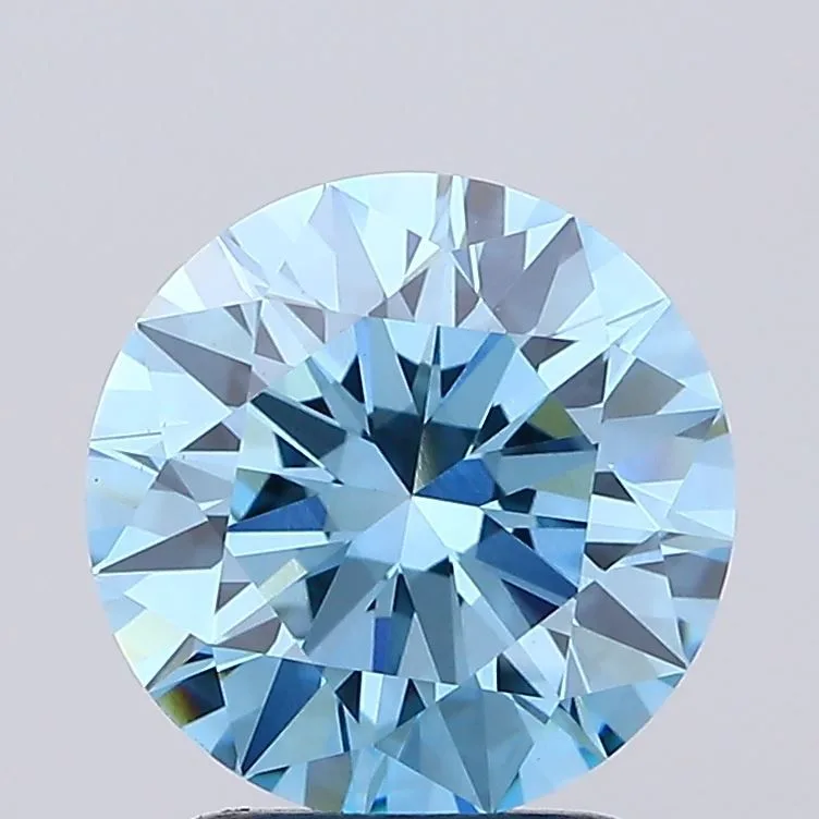 2.05 Carat Round Fancy Vivid Blue VS1 Lab Diamond