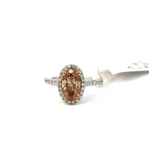 1.71 Carat Oval Fancy Brown Yellow VVS2 Natural Diamond