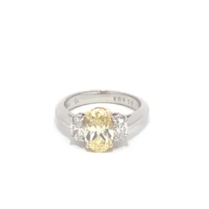 1.54 Carat Oval Fancy Intense Yellow VS2 Natural Diamond