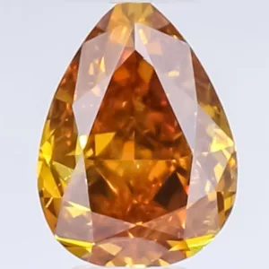 0.41 Carat Pear Fancy Deep Brown Yellow I2 Natural Diamond