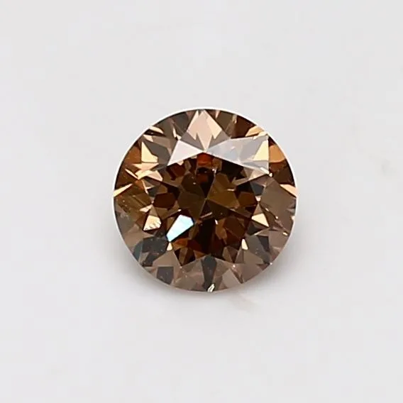 0.5 Carat Round Fancy Orange Brown VS2 Natural Diamond