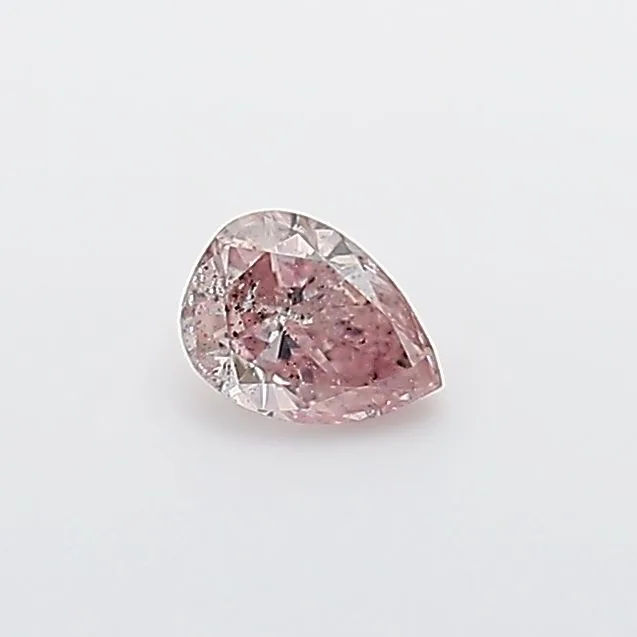 0.16 Carat Pear Fancy Pink I2 Natural Diamond