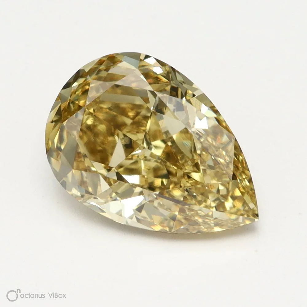 1.12 Carat Pear Fancy Deep Yellow VVS2 Natural Diamond