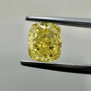 1.01 Carat Cushion Brilliant Fancy Vivid Yellow SI1 Natural Diamond