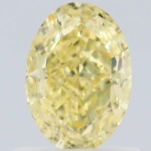 0.87 Carat Oval Fancy Yellow VVS2 Natural Diamond