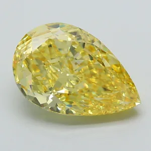 5.02 Carat Pear Fancy Vivid Yellow VVS2 Lab Diamond