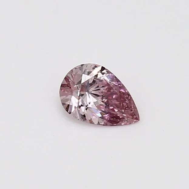 0.24 Carat Pear Fancy Intense Pink I1 Natural Diamond