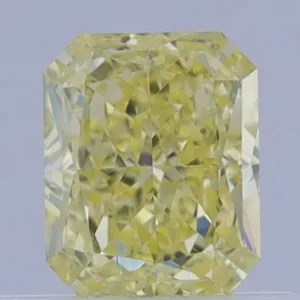 0.52 Carat Radiant Fancy Yellow VS2 Natural Diamond