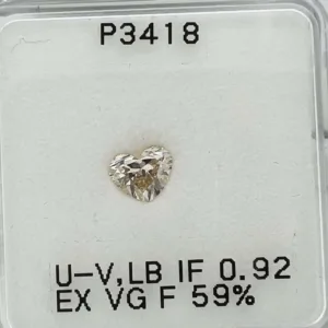 0.92 Carat Heart Light Brown IF Natural Diamond