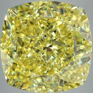 10.87 Carat Cushion Brilliant Fancy Vivid Yellow VS2 Natural Diamond