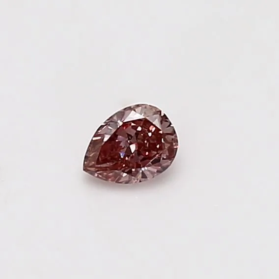 0.16 Carat Pear Fancy Intense Pink I1 Natural Diamond