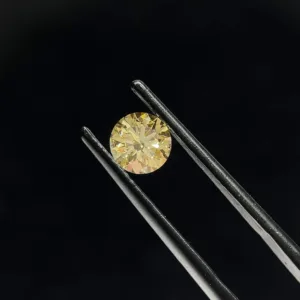 0.73 Carat Round Fancy Yellow VVS2 Lab Diamond