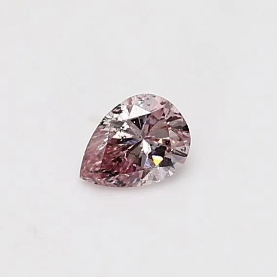 0.22 Carat Pear Fancy Intense Pink I2 Natural Diamond