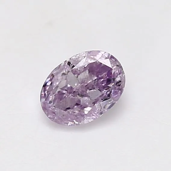 0.5 Carat Oval Fancy Pink Purple I2 Natural Diamond