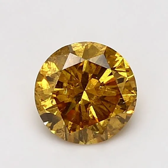 1.1 Carat Round Fancy Deep Yellow I3 Natural Diamond