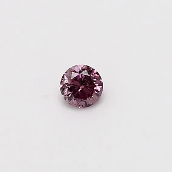 0.09 Carat Round Fancy Intense Pink I1 Natural Diamond