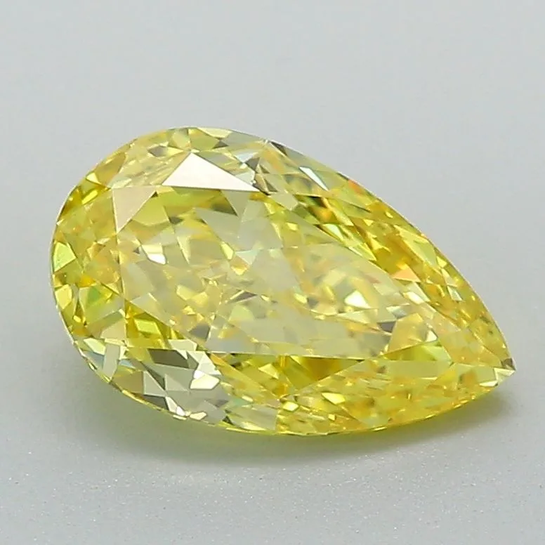 1.74 Carat Fancy Vivid Yellow VVS2 PEAR Lab Diamond