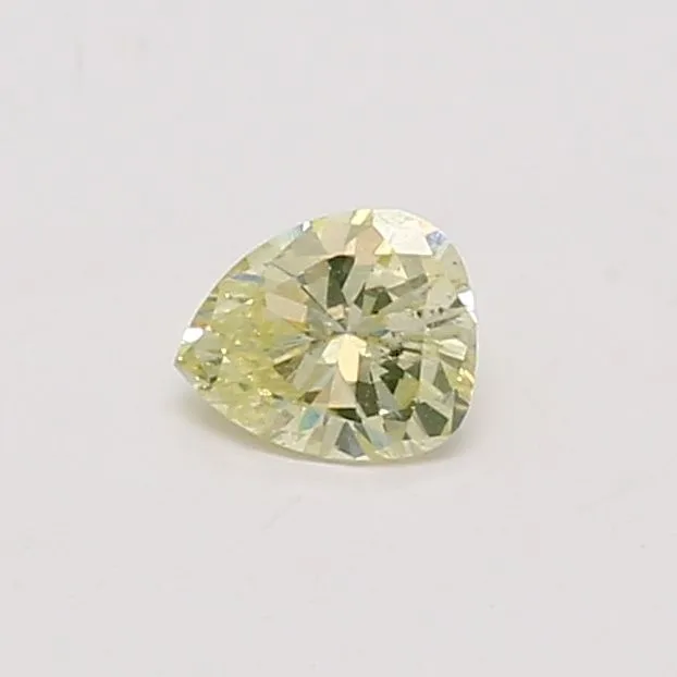 0.39 Carat Pear Fancy Light Yellow SI2 Natural Diamond