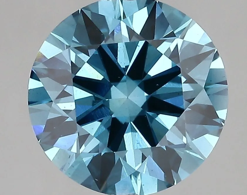 3.46 Carat Round Fancy Vivid Blue VS2 Lab Diamond 1 3.46 Carat Fancy Vivid Blue VS2 ROUND Lab Diamond