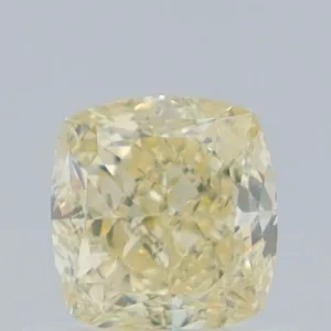 0.77 Carat Cushion Brilliant Fancy Light Yellow VVS2 Natural Diamond